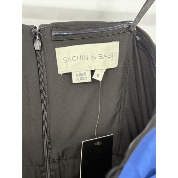 SACHIN + BABI “Kelli” Off-the-Shoulder Gown in Blue and Black – Size 0 NWT - Picture 5 of 9